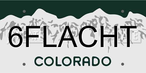6FLACHT Colorado License Plate