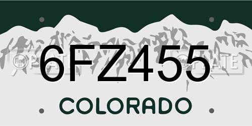 6FZ455 Colorado License Plate