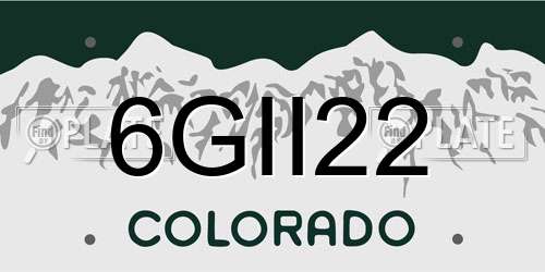 6GII22 Colorado License Plate