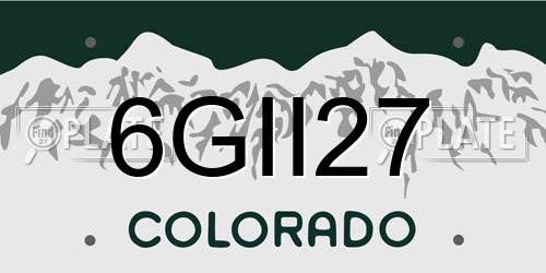 6GII27 Colorado License Plate