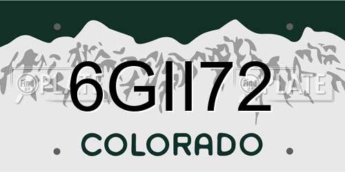 6GII72 Colorado License Plate