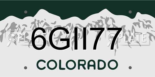 6GII77 Colorado License Plate