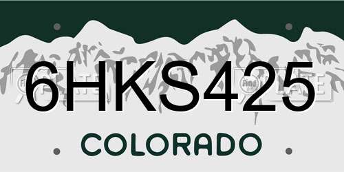 6HKS425 Colorado License Plate