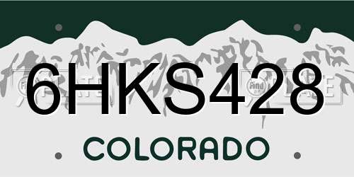6HKS428 Colorado License Plate