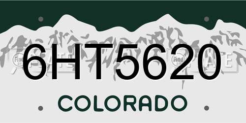 6HT5620 Colorado License Plate