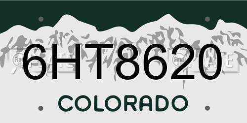 6HT8620 Colorado License Plate