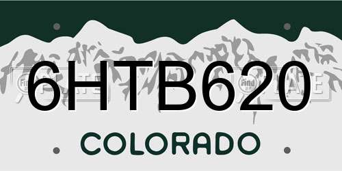 6HTB620 Colorado License Plate
