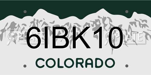 6IBK10 Colorado License Plate