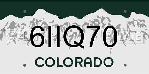 6IIQ70 Colorado License Plate