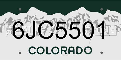 6JC5501 Colorado License Plate