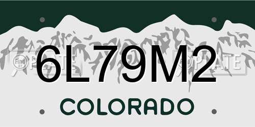 6L79M2 Colorado License Plate