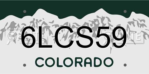 6LCS59 Colorado License Plate