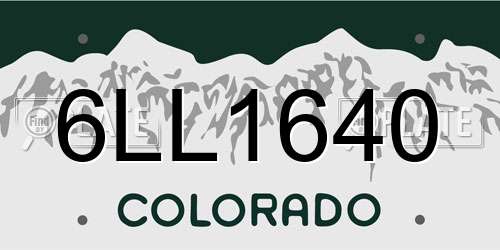 6LL1640 Colorado License Plate