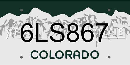 6LS867 Colorado License Plate