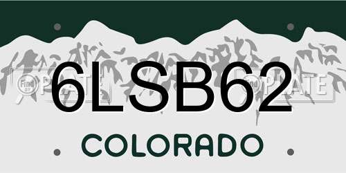 6LSB62 Colorado License Plate