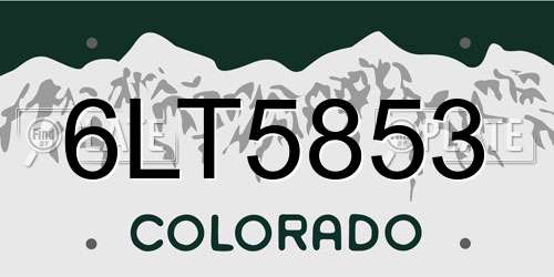 6LT5853 Colorado License Plate