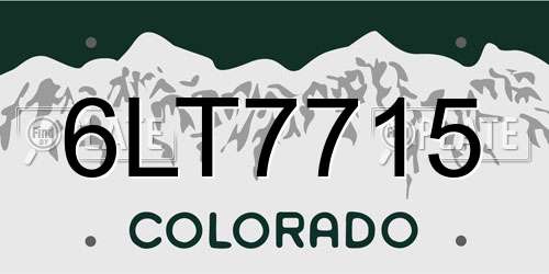 6LT7715 Colorado License Plate