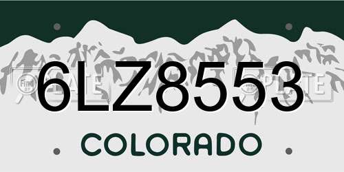 6LZ8553 Colorado License Plate