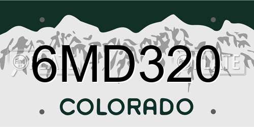 6MD320 Colorado License Plate