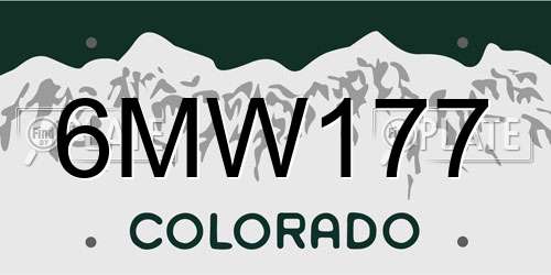 6MW177 Colorado License Plate