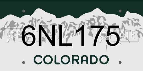6NL175 Colorado License Plate