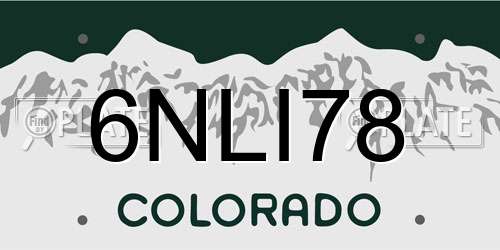 6NLI78 Colorado License Plate