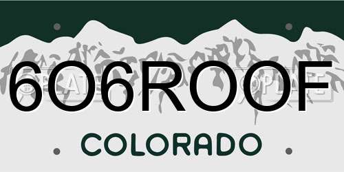 6O6ROOF Colorado License Plate