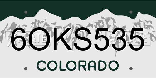 6OKS535 Colorado License Plate