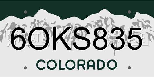 6OKS835 Colorado License Plate