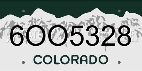 6OO5328 Colorado License Plate