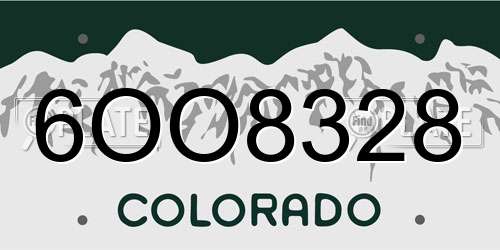 6OO8328 Colorado License Plate