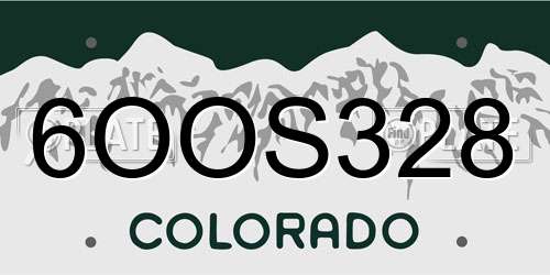 6OOS328 Colorado License Plate