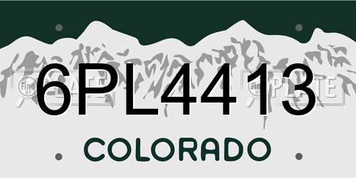 6PL4413 Colorado License Plate