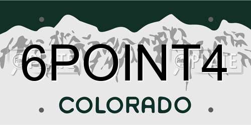 6POINT4 Colorado License Plate