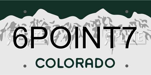 6POINT7 Colorado License Plate