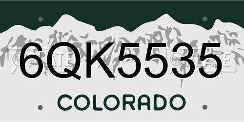 6QK5535 Colorado License Plate