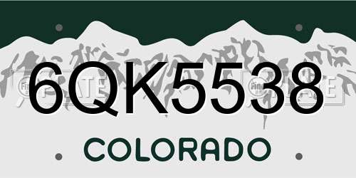 6QK5538 Colorado License Plate
