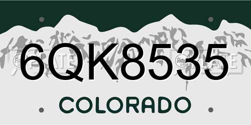 6QK8535 Colorado License Plate