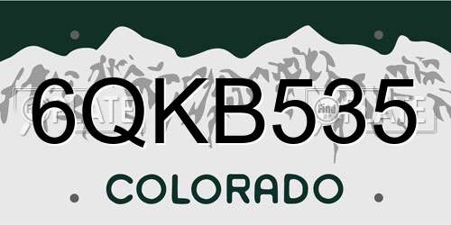 6QKB535 Colorado License Plate