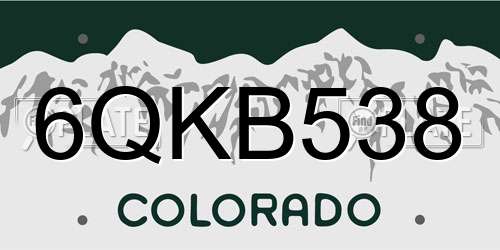 6QKB538 Colorado License Plate