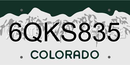 6QKS835 Colorado License Plate