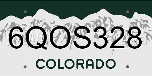 6QOS328 Colorado License Plate