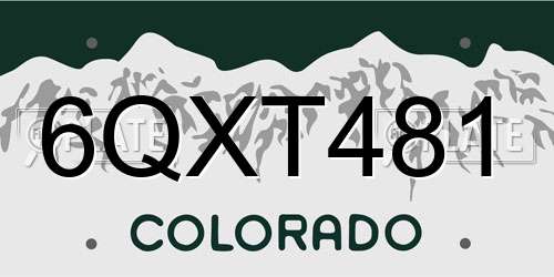 6QXT481 Colorado License Plate