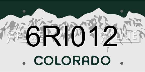 6RI012 Colorado License Plate