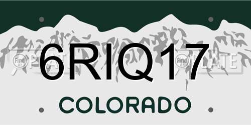 6RIQ17 Colorado License Plate