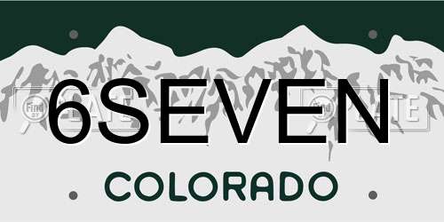 6SEVEN Colorado License Plate