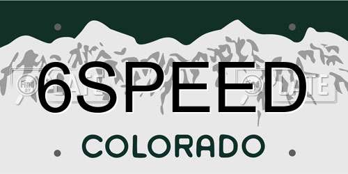 6SPEED Colorado License Plate