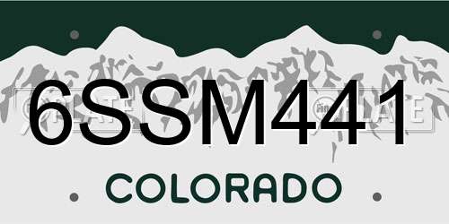 6SSM441 Colorado License Plate