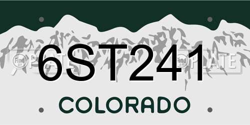6ST241 Colorado License Plate
