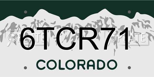 6TCR71 Colorado License Plate